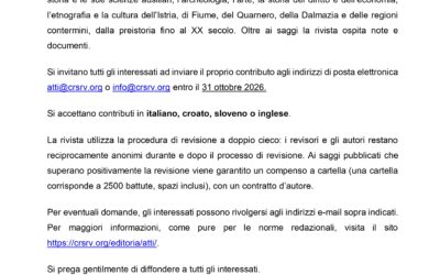 Call for papers Atti LVI